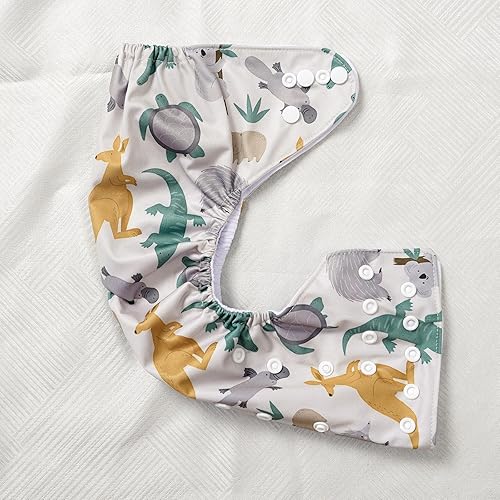 Miniatura 3 de Juego de 12 pañales de tela ajustables reutilizables para recién nacidos a 0-3 años, tamaño único, fundas de pañales de bolsillo lavables para bebés