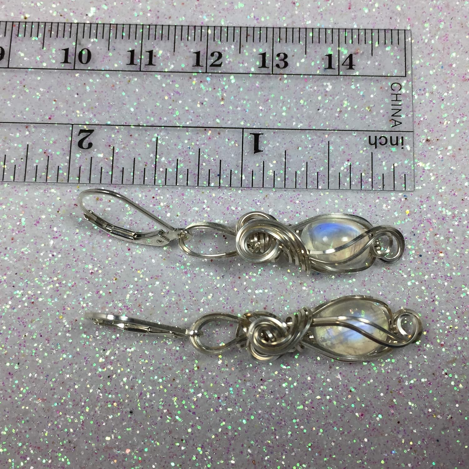 Moonstone Earrings Rainbow Moonstone Elegant Gift Box - Image 6