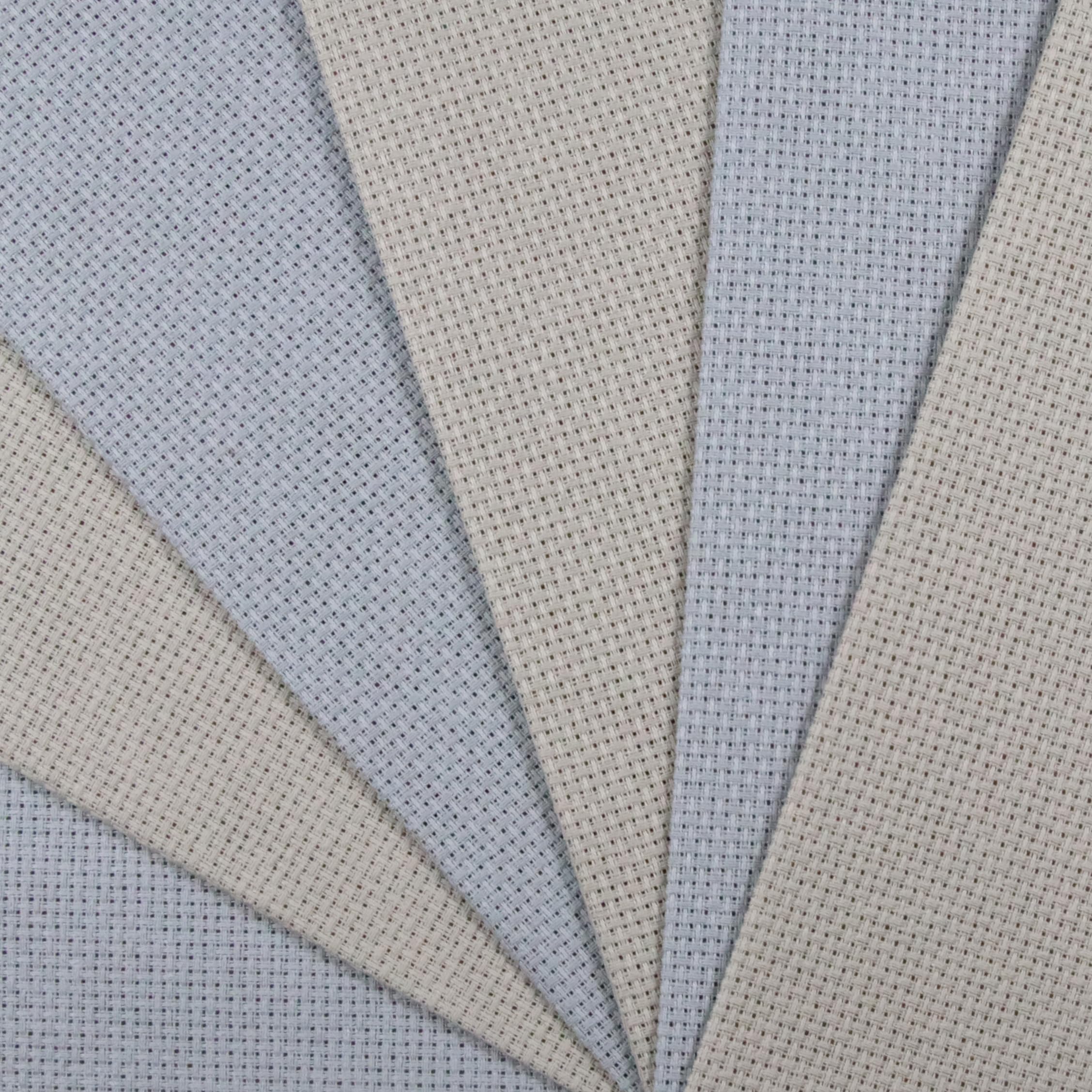 KCS 4/6 pc of 12" x 18"(30cmx45cm) 16 Count Cotton Aida Cloth Cross Stitch Fabric (6 pc,Pearl Grey+Light Grey)