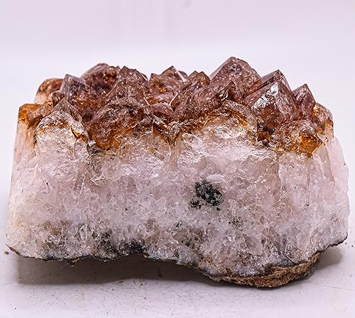 Miniatura 5 de 4.2 pulgadas, 1.5 libras, naranja, caramelo, citrino, racimo de drusas, cristal de cuarzo natural, geoda, gema mineral brillante, Brasil + un