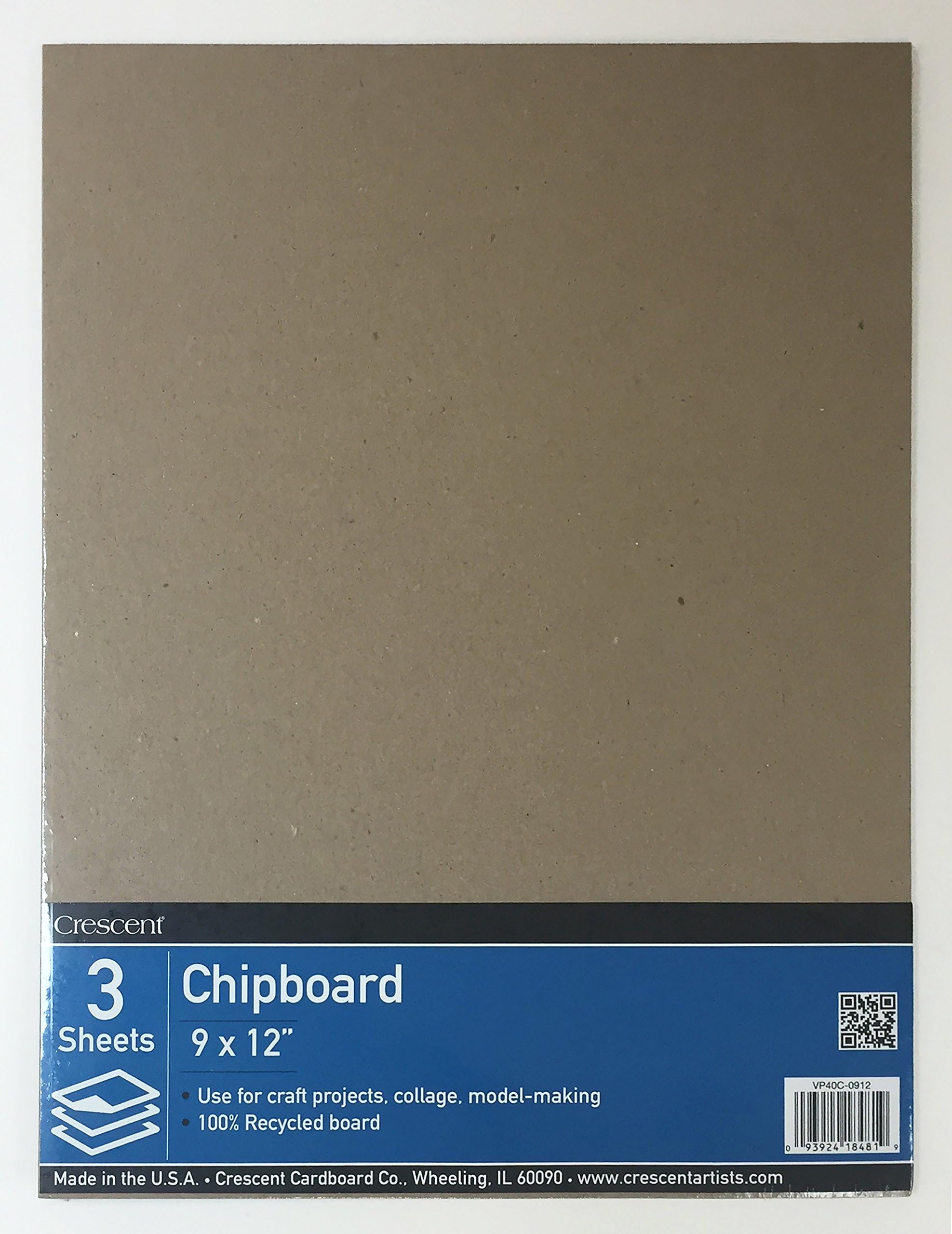 Crescent Cardboard Co Crescent Recycled Chipboard Value Pack-9-inch x inch, Brown, 9" by 12"
