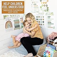 Vista 4 de Hadley Designs 8 Pósters de Rincón Calmante para Aula Imprescindibles para Maestros - 11x17 Suministros de Rincón de Calma, Tabla de Sentimientos