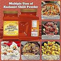 Vista 3 de Rani Kashmiri - Chile en polvo (Deggi Mirch, bajo calor) Especia india molida 32oz (2lbs) 908g Envase de PET ~ Completamente natural Sin sal