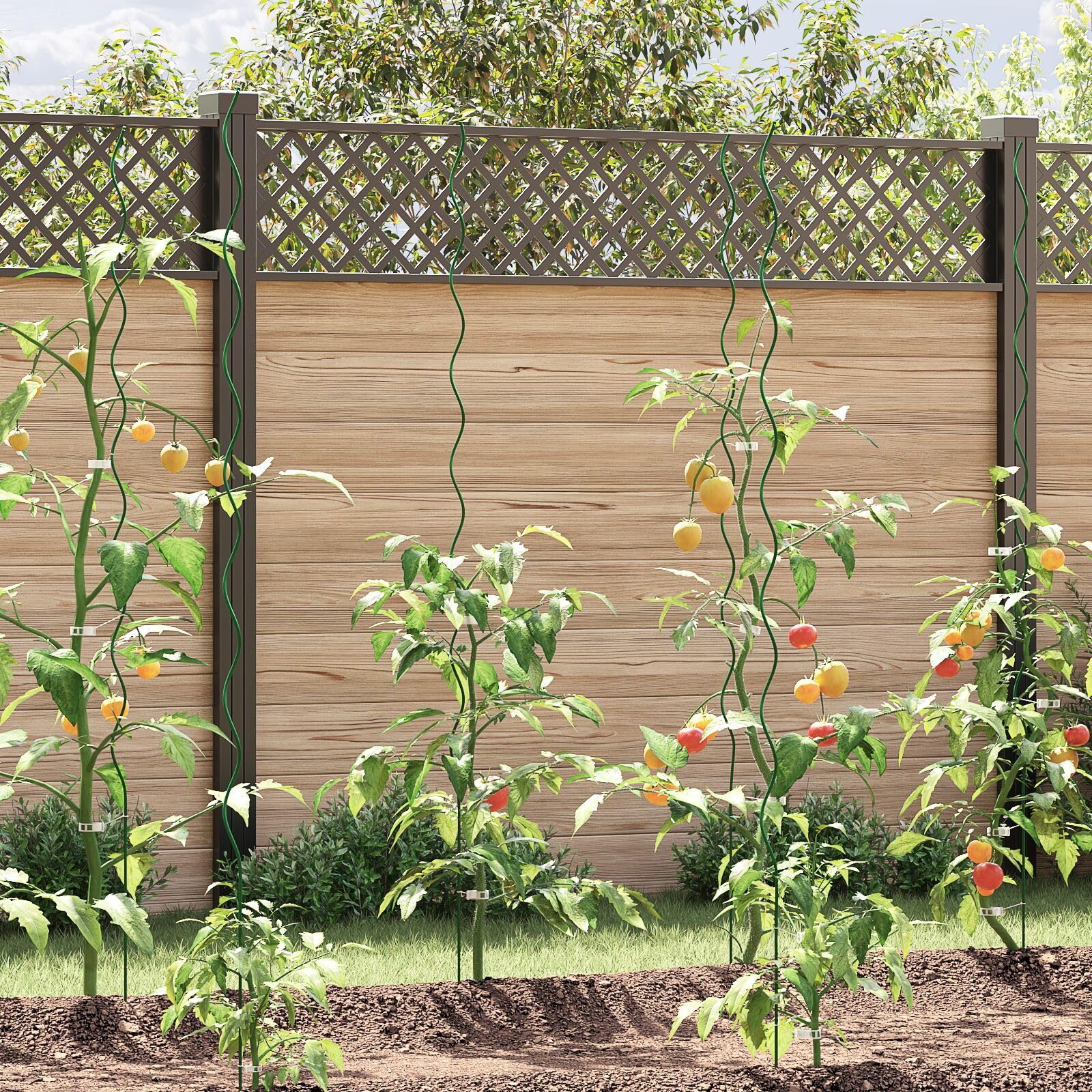 Gecheer Lot de 5 supports de plantes en spirale 170 cm en acier, tuteur de plantes grimpantes sur piquet de plante, support pour fraises, tomates, supports pour plantes