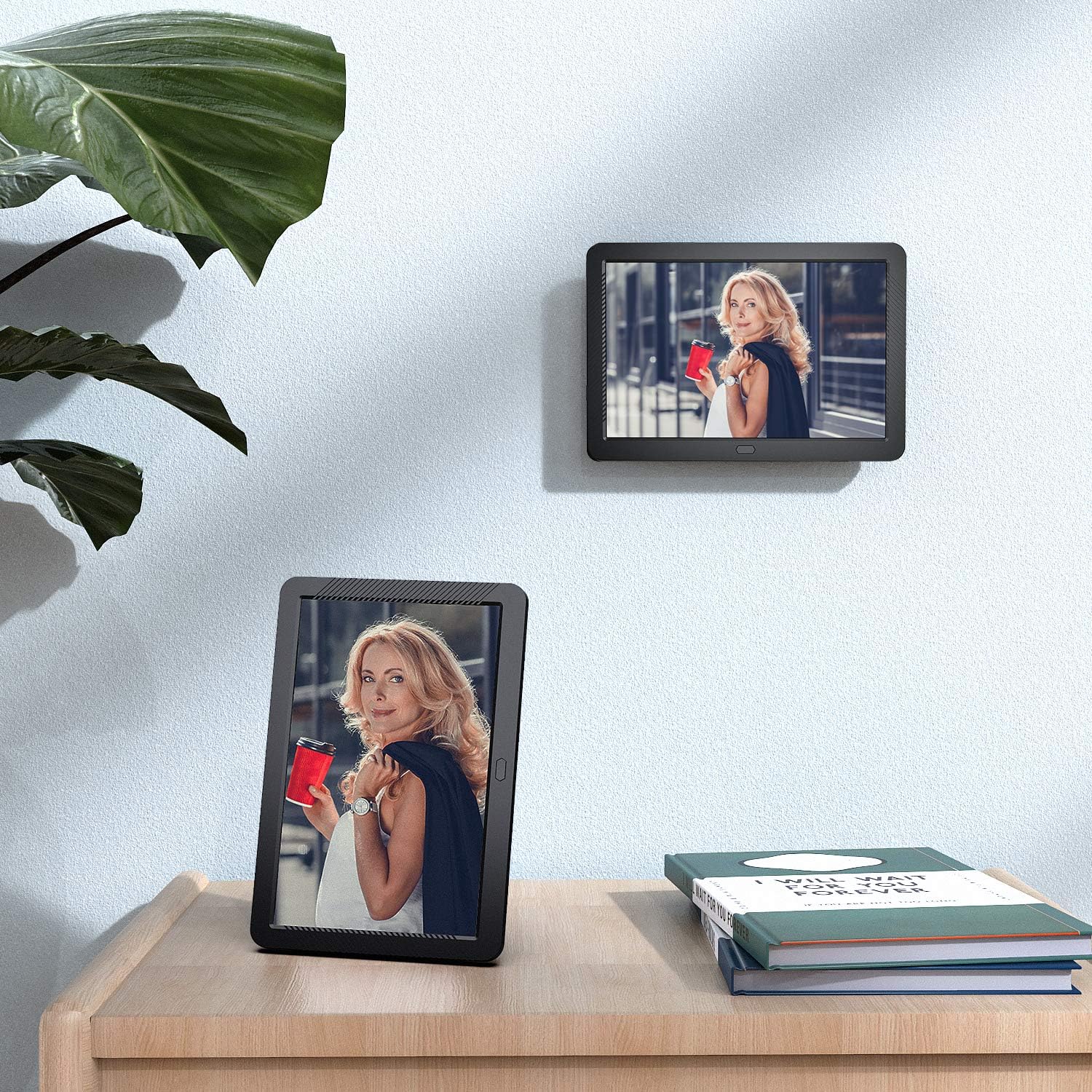 Digital Photo Frame 8 inch Digital Picture Frame with HD IPS Display Photo/Music/Video Player Calendar Alarm Auto On/Off Timer Remote Control