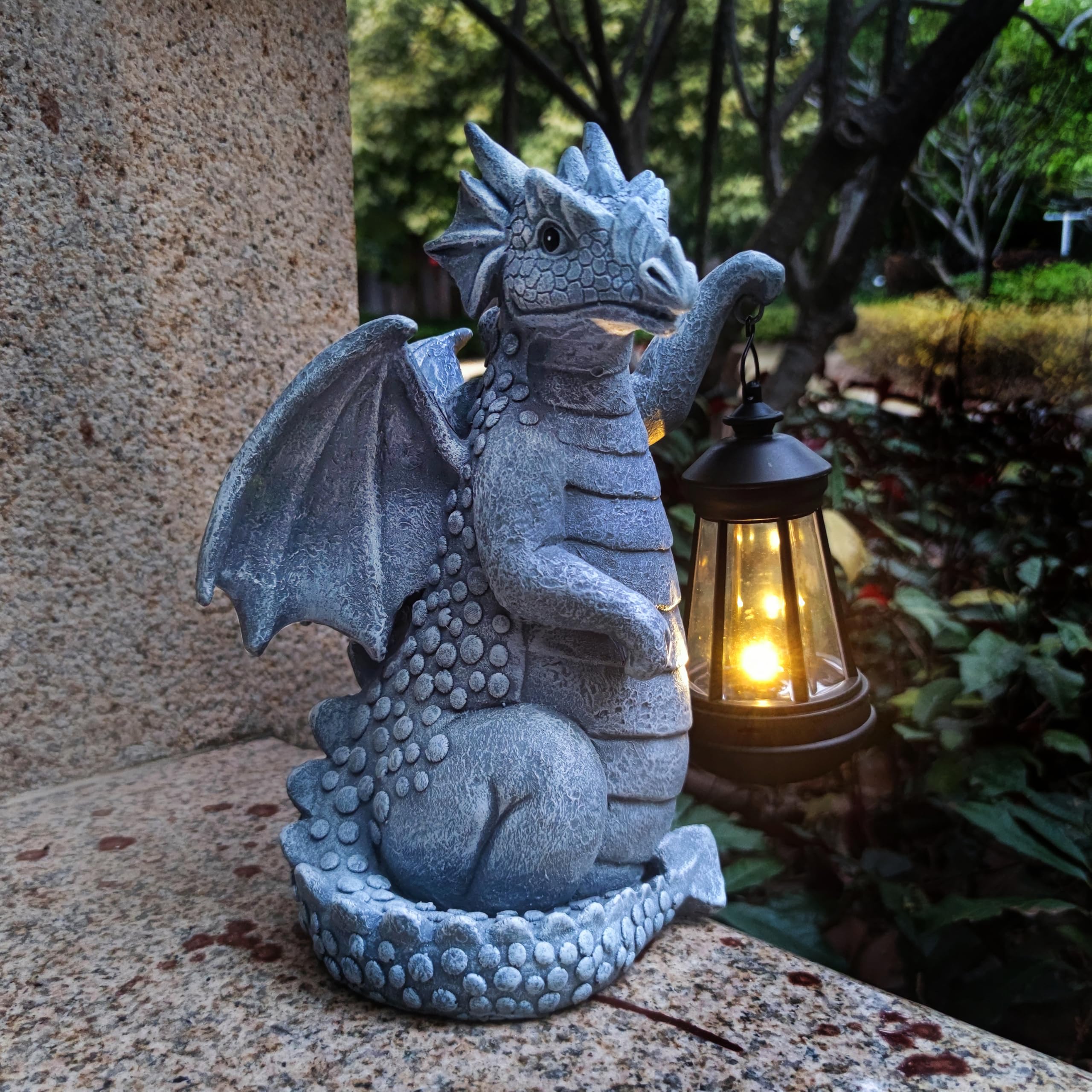 Amazon.com: Yardancer Dragon Solar Outdoor Garden Statue - Dragon