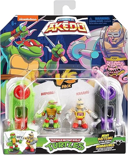 Miniatura 2 de Legends of Akedo Teenage Mutant Ninja Turtles. Mini Warriors de Batalla Versus Pack Raphael Vs Krang Con 2 Figuras, 1 Manual de Instrucciones, 2