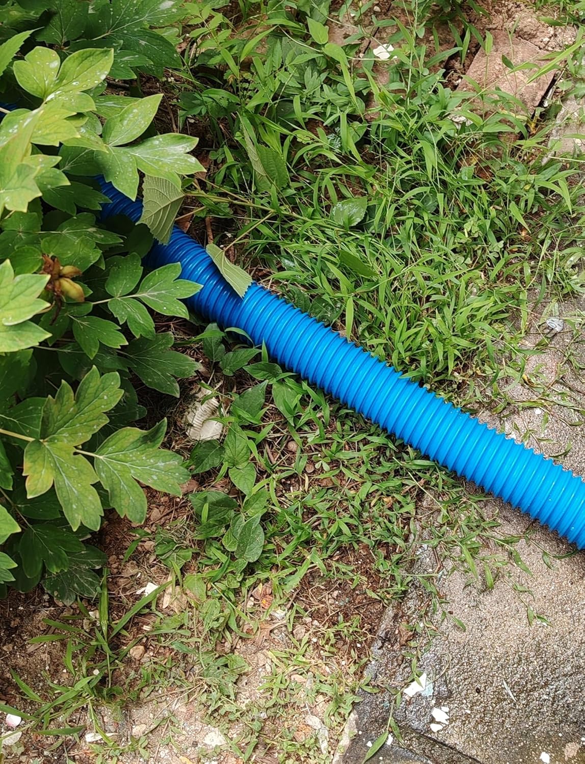 Blue PVC Rubber Telescopic Hose, dust Pipe, Soft, Corrugated Ventilation Tube, Industrial Vacuum Tube（500cm）(200mm)