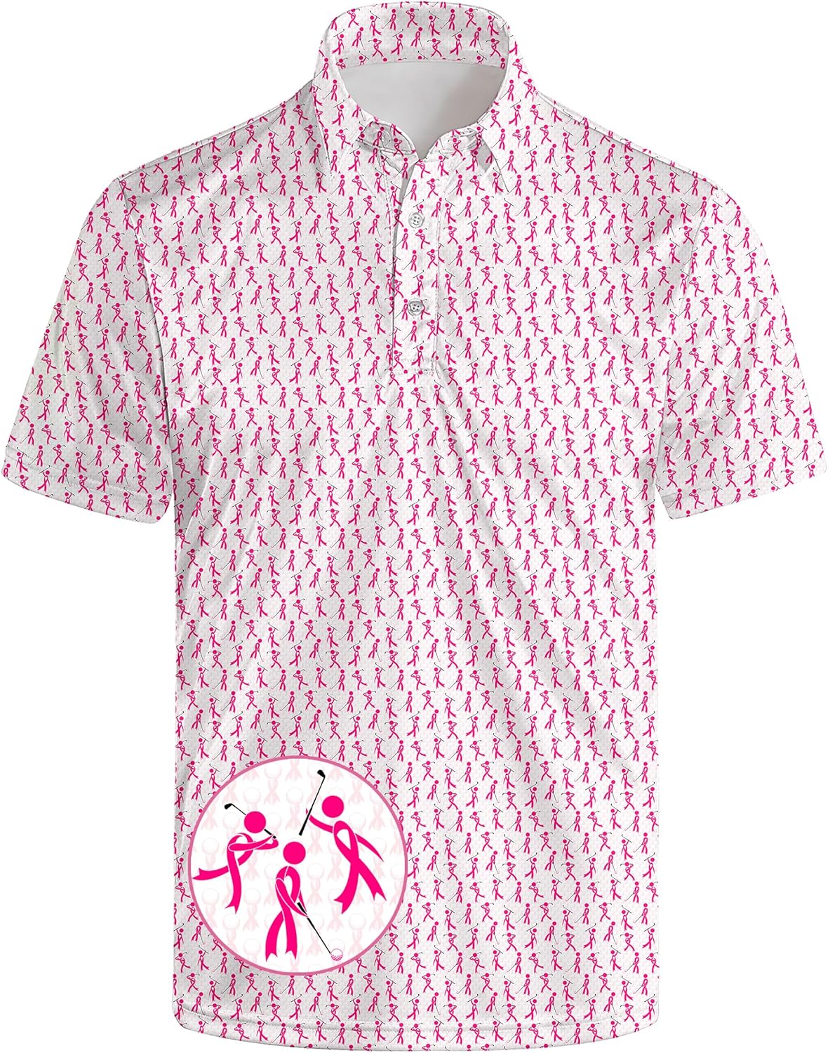 Golf Polo Shirts for Men Funny Print Quick Dry Short Sleeve Performance Golf Shirts Moisture Wicking Polo Shirts