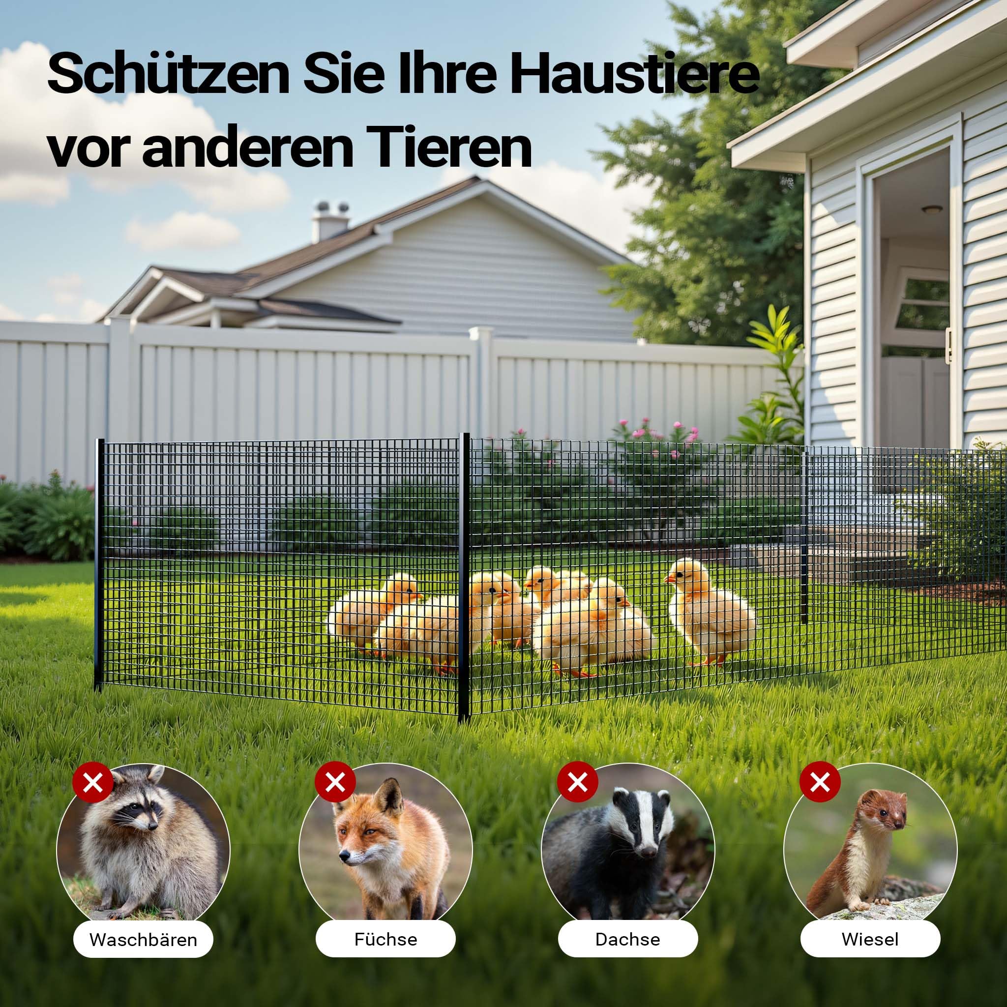 Wiltec Maschendrahtzaun Schwarz 100 cm x 10 m, 0,9 mm Stärke 12x12 mm Maschengröße, Volierendraht 4-Eck aus Stahl verzinkt, Drahtgitter, Vogeldraht