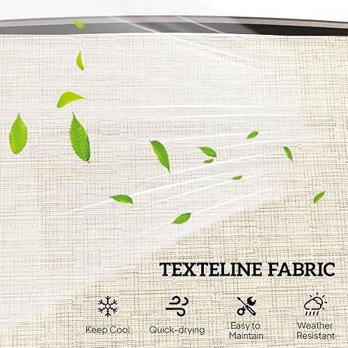 Miniatura 5 de Outsunny Sillas planeadoras para exteriores con mesa auxiliar, mecedora de 2 asientos para patio, sofá biplaza con correa transpirable para patio