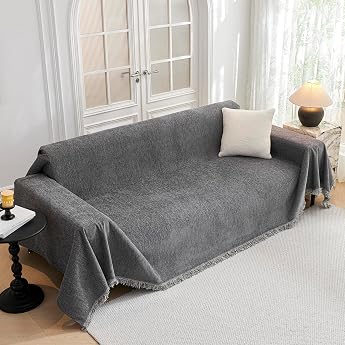 MYSKY HOME Scratch Protection for Sofa Sofa Cover 1/2/3/4 Seater Sofa Cover Sofa Protection Cat Sofa Throw Couch Protector for Pets Hair Children Dogs Cats Scratches Sofa Throws 230 x 340 cm Dark Grey