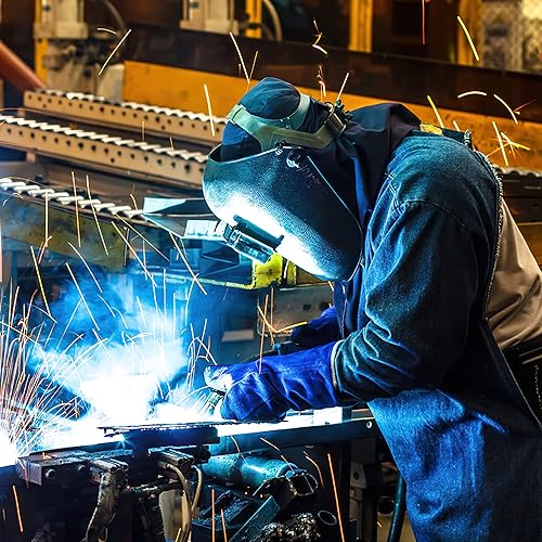 Miniatura 6 de ATERET Guantes de soldadura de 14 pulgadas resistentes al calor y al fuego para Mig Tig barbacoa campamento horno olla chimenea