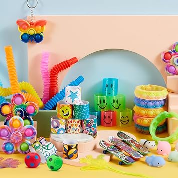 JOYIN 60 Pcs Party Favors for Kids, Fidget Toys Pack, Sensory Toy, Goodie Bags Fillers for Birthday Party, Prizes in Bulk for School, Pinata Stuffers, Classroom Prizes, Treasure Box Toys