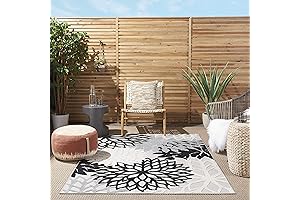 Nourison Aloha Black and Grey Outdoor Rug (5'x7')