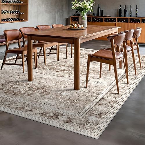Miniatura 402 de Alfombra Boho Negra para Sala de Estar - Alfombra de Área Lavable de 10x14 Pies, Alfombras de Comedor para Debajo de la Mesa, Alfombra Suave de Pelo