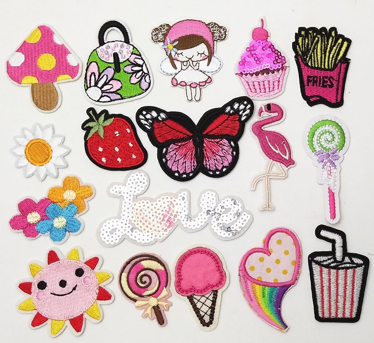 Libiline 30pcs Random Assorted Styles Embroidered Patch Sew On/Iron On Patch Applique Clothes Dress Plant Hat Jeans Sewing Flowers Applique DIY Accessory (Assorted-Style 3)