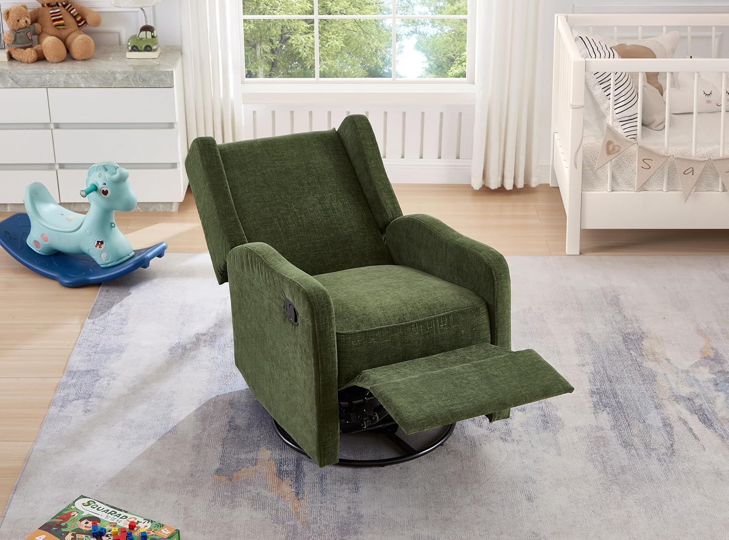 Amazon.com: 360° Swivel Rocking Recliner Chair, Chenille Fabric ...