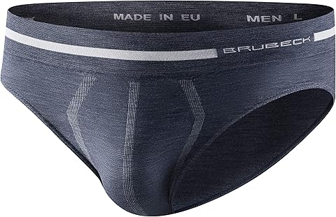 BRUBECK Calzoncillos Deportivos para Hombre, 41% Merino, elásticos, Transpirables, sin Costuras