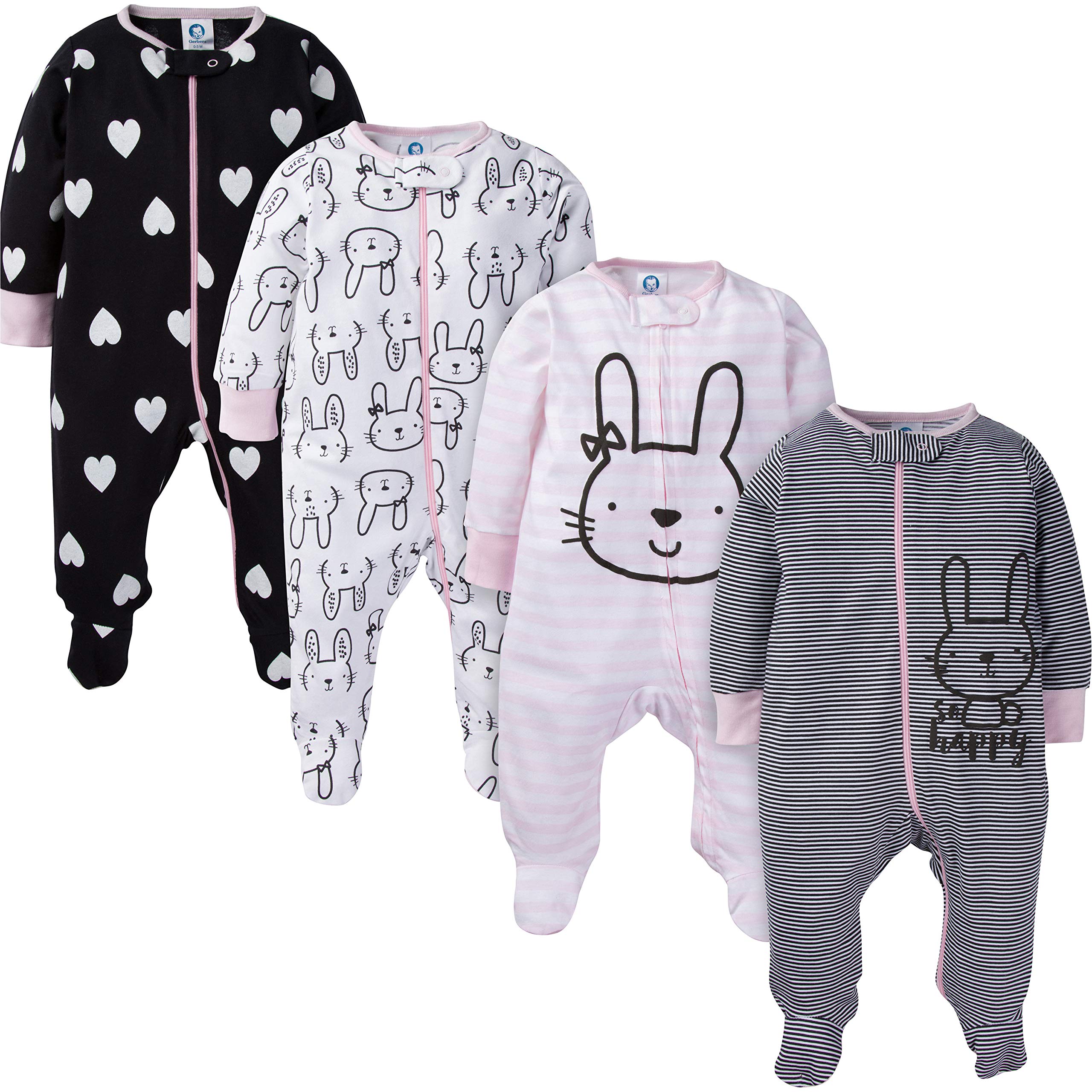 Gerber Baby Girls 4 Pack Sleep 'N Play Footie Baby and Toddler Sleepers — view 10