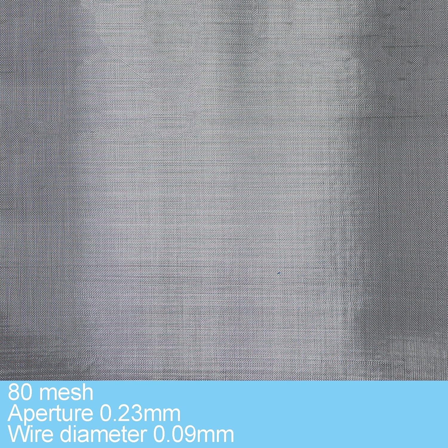 LFFH Replacement Window Screens Net, Industrial Wire Mesh 80 Mesh 2M(W) X 1M(H) Filter Net Ventilation Screen Door Mesh,Silver,80mesh