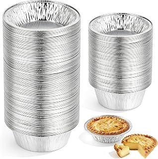 120 Pack 5" Aluminum Pie Pans, 5 Inch Disposable Mini Pie Tins, Foil Pie Pans, Individual Pie Pans,Small Pie Tins Perfect for Baking, Freezer & Oven Safe, Easily Stack & Store