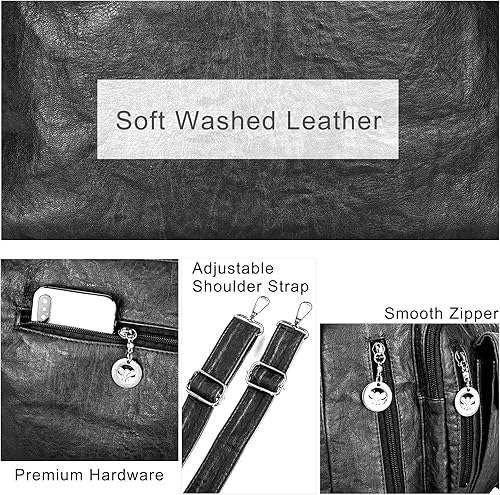 Miniatura 3 de Bolsos Hobo para mujer, bolso grande y bolsos de mano de piel sintética suave para mujer, bolsos de hombro con múltiples bolsillos bolsa cruzada