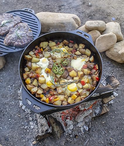 Miniatura 9 de Lodge - Kit de cocina de hierro fundido. El juego de cinco piezas de hierro fundido incluye una parrillaplancha reversible de 14 pulgadas, fondo de