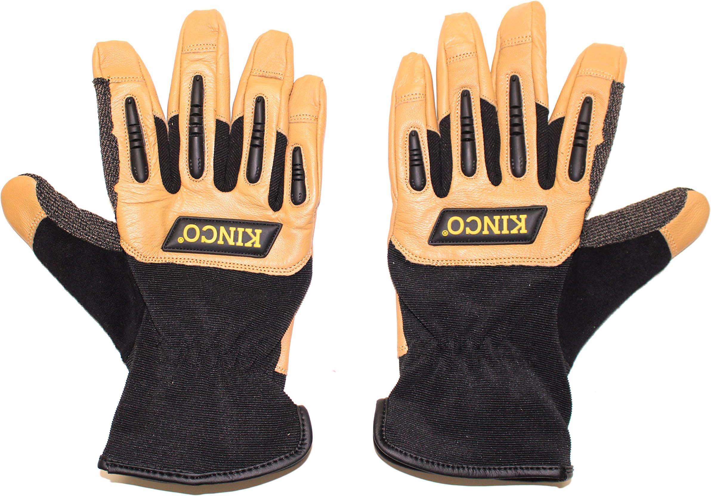 KincoPro 2132 Grain Goatskin/Synthetic Hybrid w IMPACT Protection Work Glove - New to Market. Lightweight, Cut Resistant Patch, Shock Absorbing Palm Pads, TPR Impact Protection!!! (Extra Large)