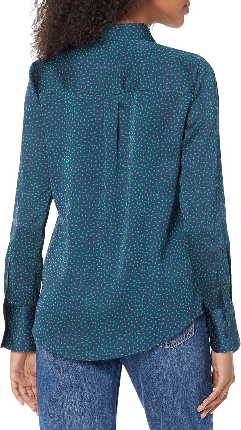 Amazon Essentials Womens Regular-Fit Satin Button Down Blouse (Available in Plus Size) - Image 2