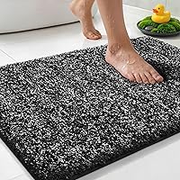 Vista 9 de Yimobra Alfombra de baño larga antideslizante, lavable, suave y absorbente, alfombra de baño de microfibra de doble tono con respaldo de goma