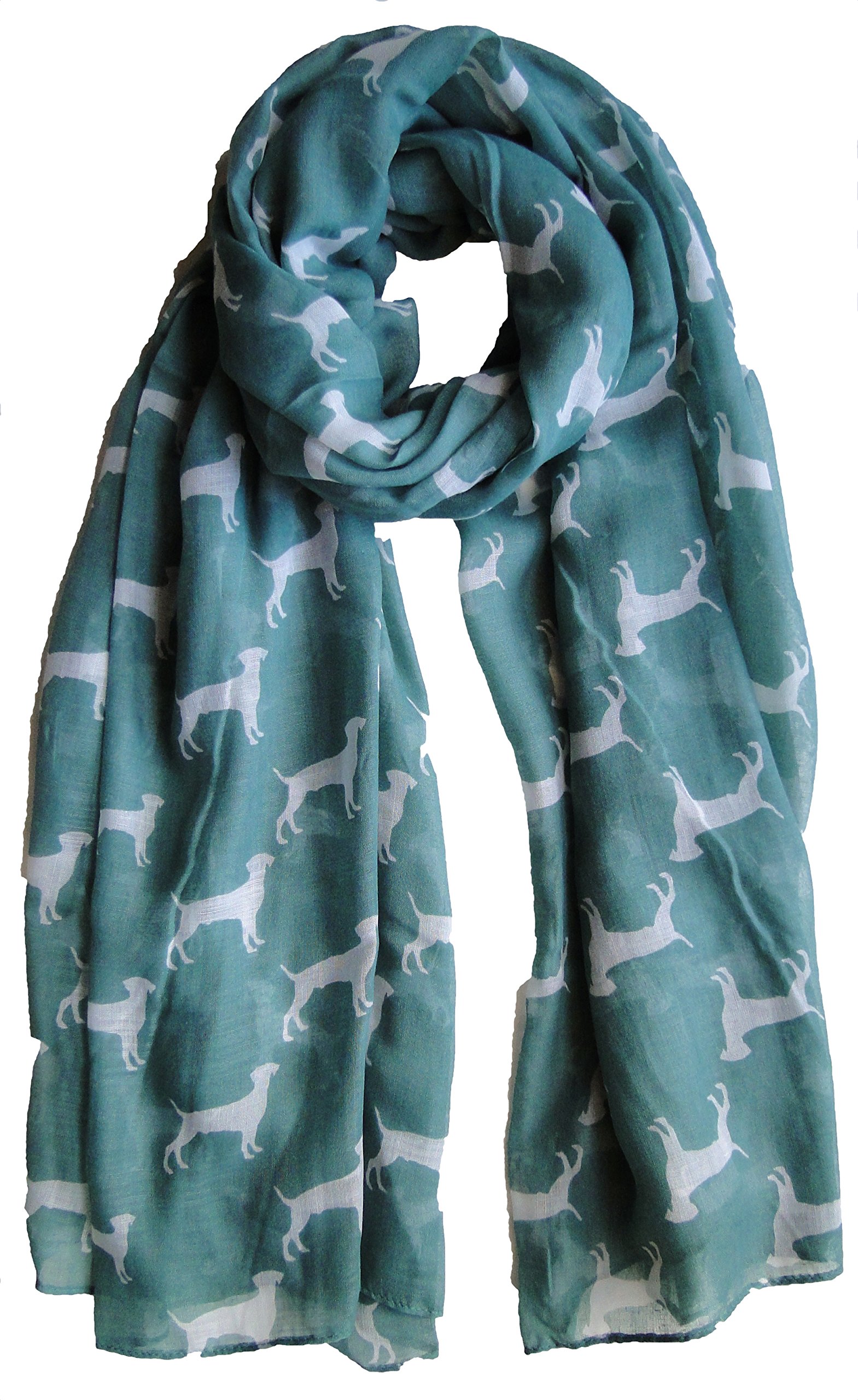 The Olive House Women's Sage Green The Olive House® Labrador Vizsla Dog Scarf Sage