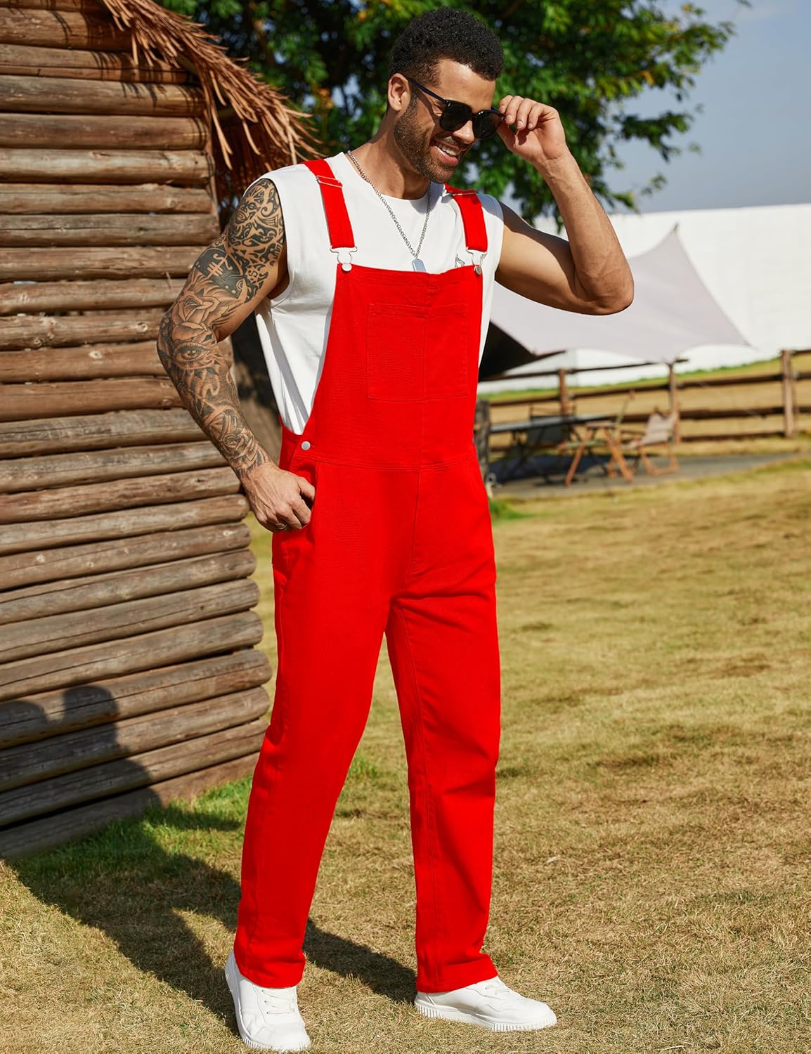 Bindefon Overalls for Men Work Jumpsuits Stretchy Rompers Bibs Coveralls Overol Para Hombre