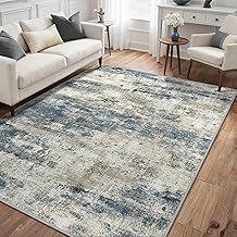 GENIMO Abstract Area Rug 5x7, Washable Modern Rug Non Slip, Low Pile Lightweight Soft Large Carpet for Living Room, Bedroom, Dining Room, Navy Blue
