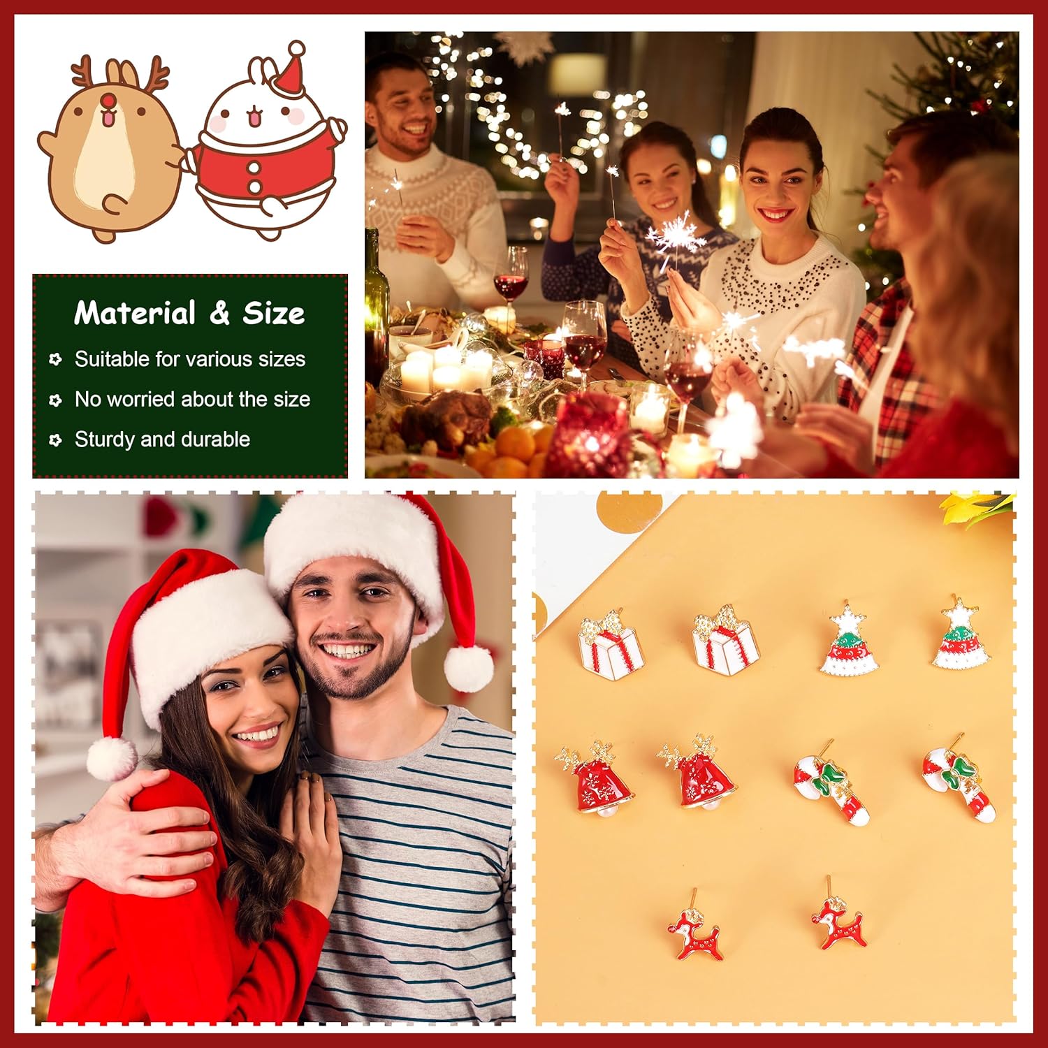 Christmas Earrings for Women Stocking Stuffers Christmas Tree Snowflake Bow Bell Dangle Earrings Xmas Holiday Jewelry Gifts Outfits Accessories - Image 4