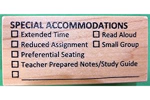 Special Accommodations Stamp, Teacher's Wood Mounted Rubber Stamp