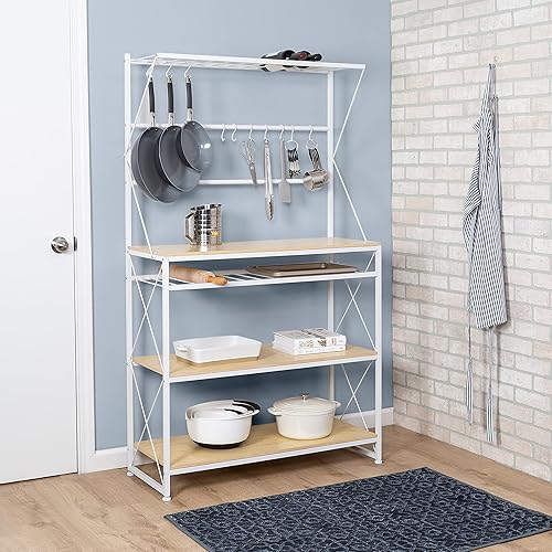 Miniatura 2 de Honey-Can-Do Estante de cocina para panadero, blanco/roble SHF-09513 blanco