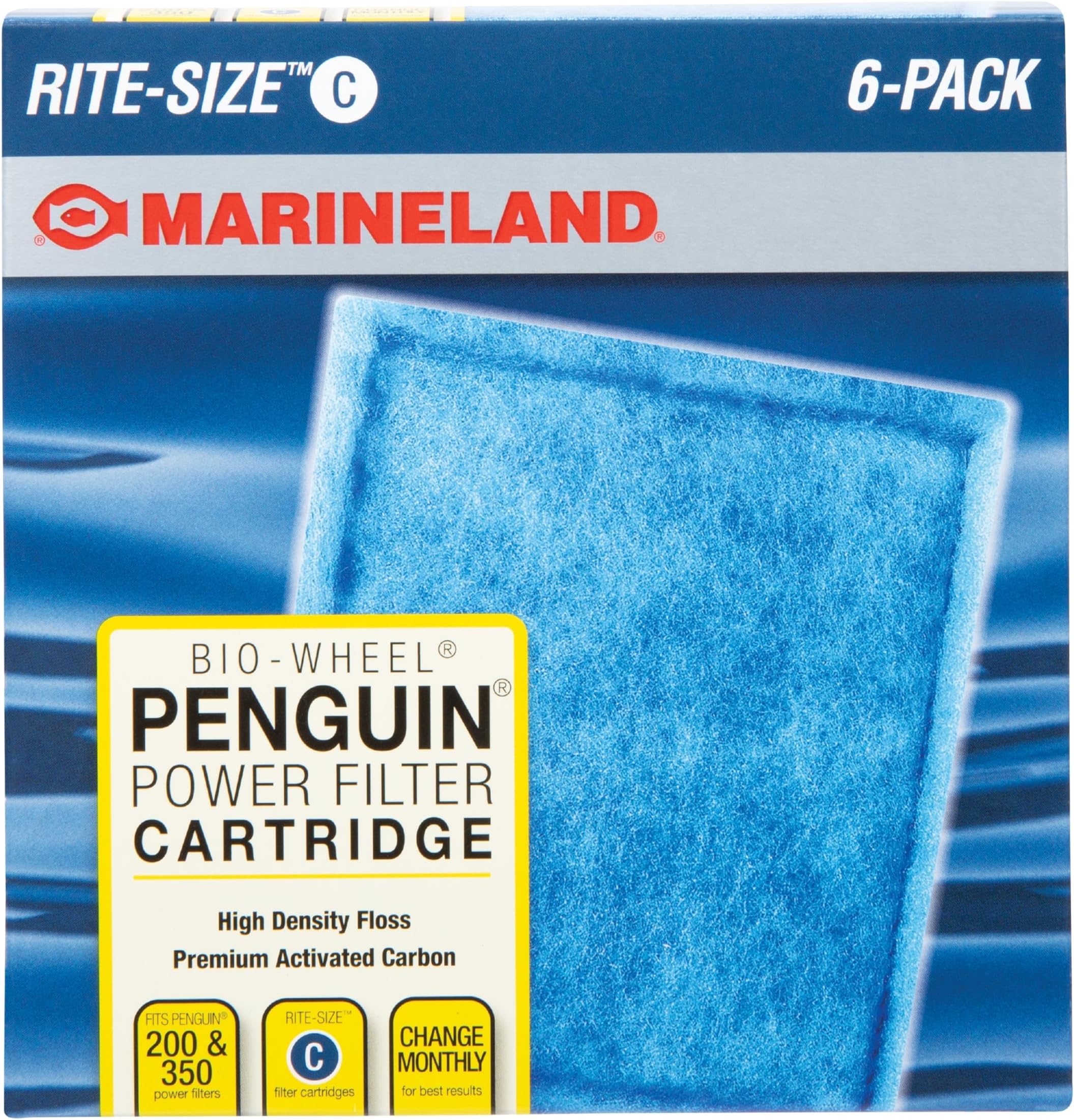 Marineland Penguin Bio-Wheel Replacement Filter Cartridges, Rite-Size C, 6 Count