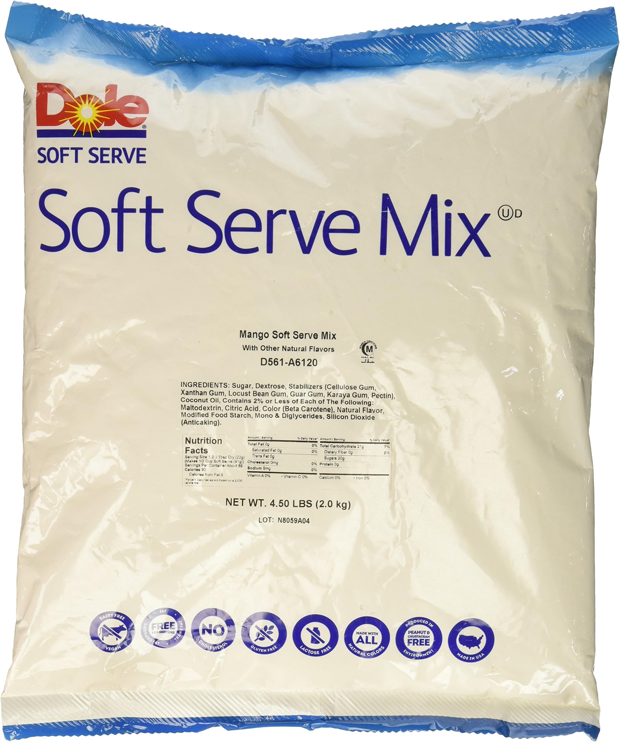 Amazon.com: Dole Soft Serve Mix, Mango, 4.75 Pound : Grocery & Gourmet Food