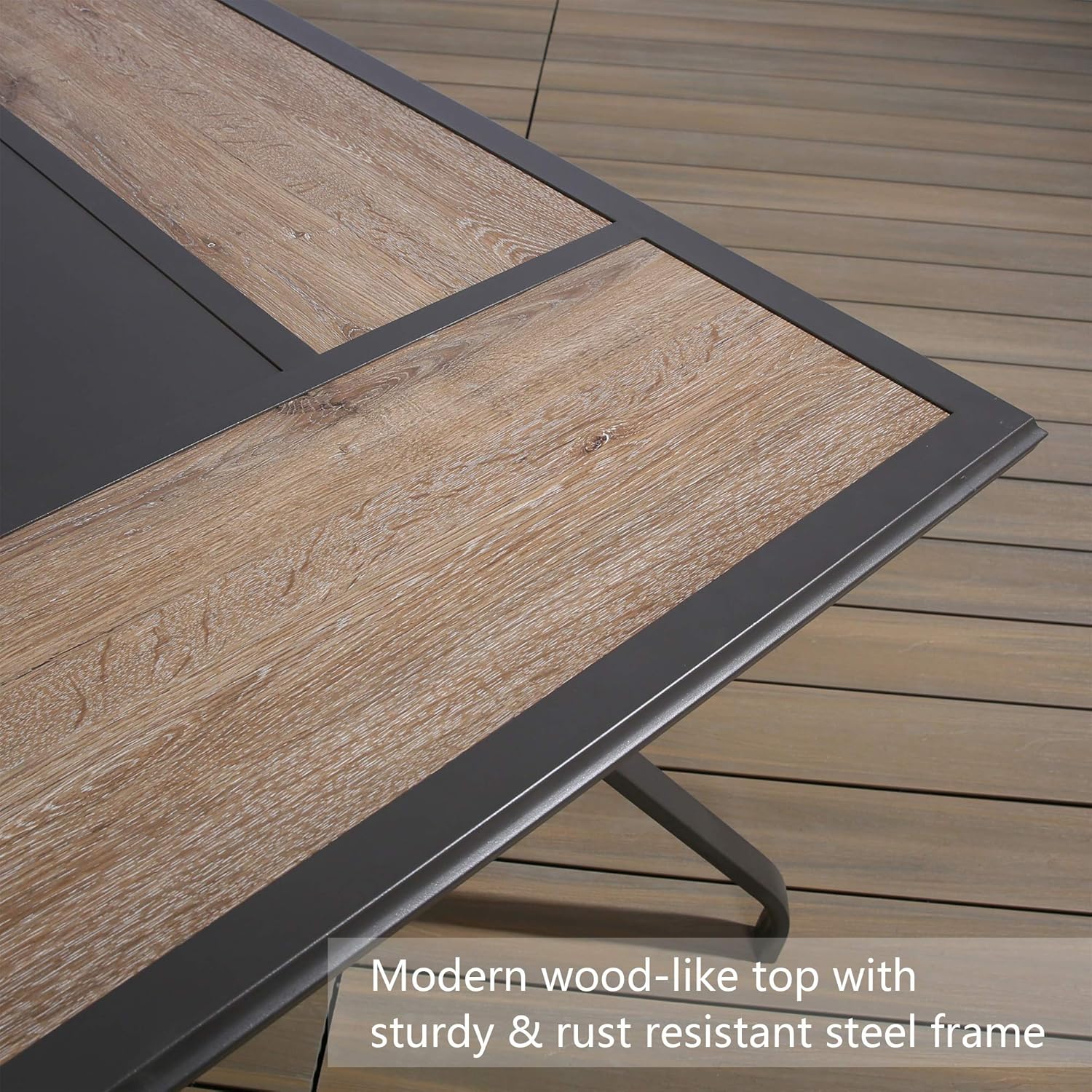 Buy PATIO TREE Outdoor Dining Table with WoodenLike Top Patio