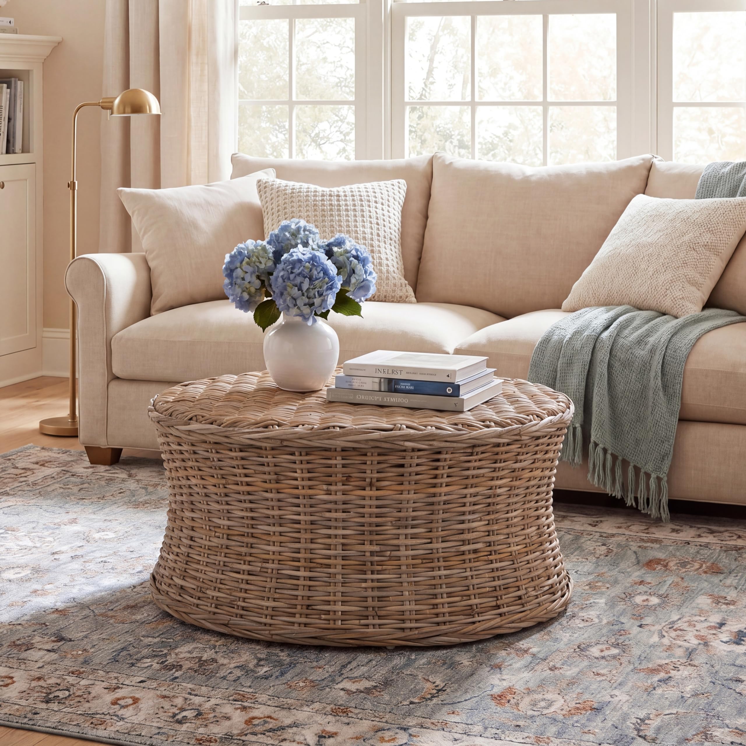 Amazon.com: SAFAVIEH Home Collection Ruxton Natural Rattan Round