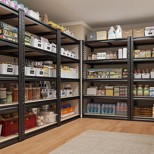 Miniatura 5 de REIBII Estantería de garaje de 2000 libras, estantes de almacenamiento resistentes, estantes de metal ajustables de 5 niveles, estante de