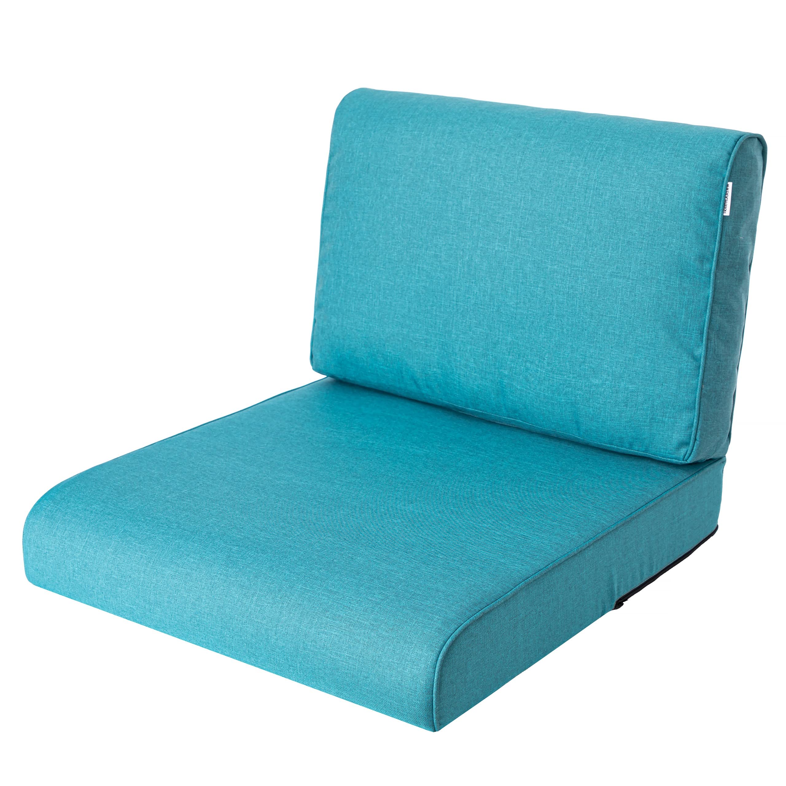 PillowPrim, Chair Cushion for Rattan Chair, Outdoor, Pallet Cushion, Seat Cushion, Rattan Furniture, Blue, 50 x 50 cm