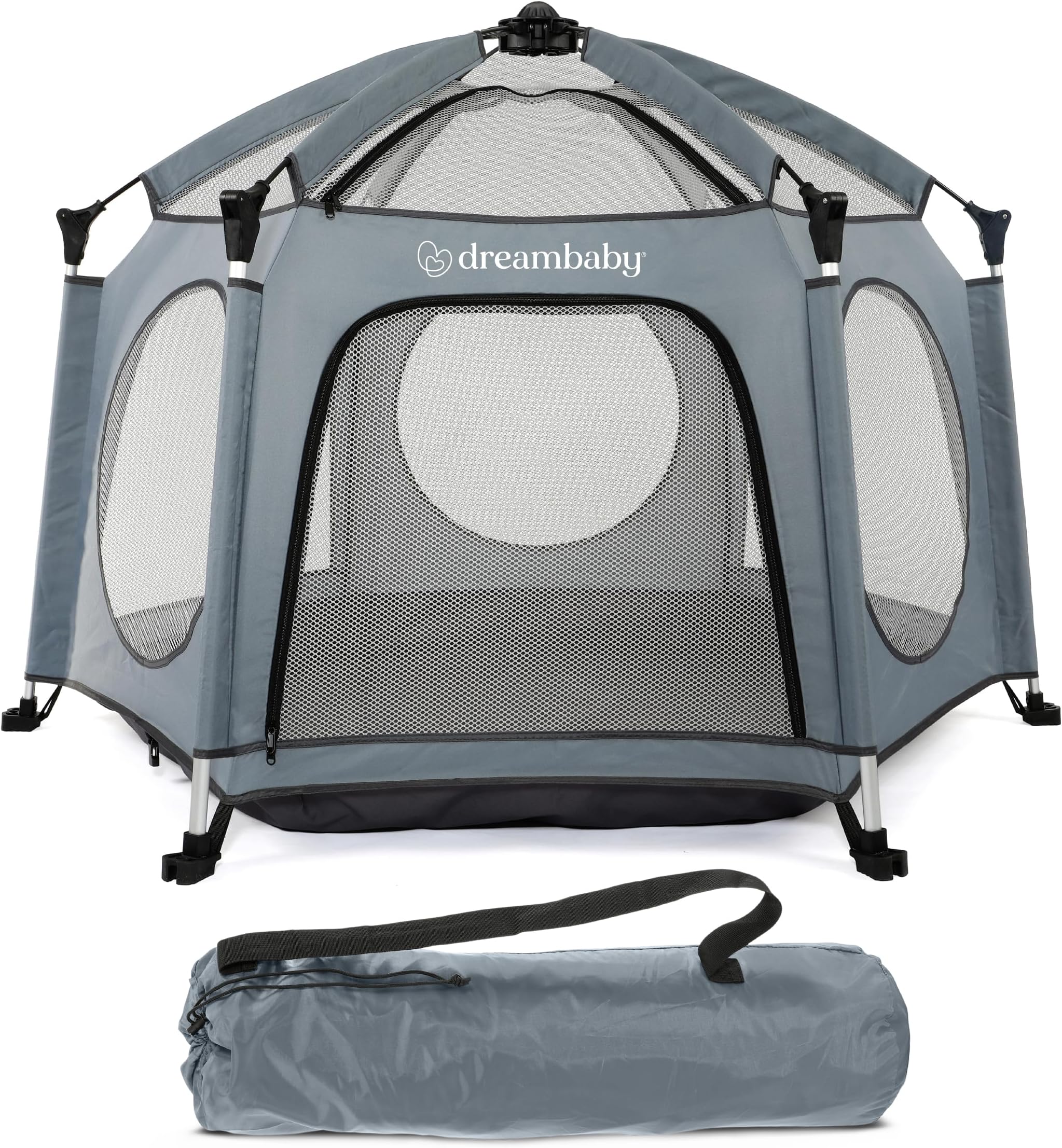 Dreambaby Adventure Pop Up Playpen for Kids, Indoor and Outdoor, Portable Playard with Base and Anti UV Canopy, Foldable Baby Play Yard for Travel