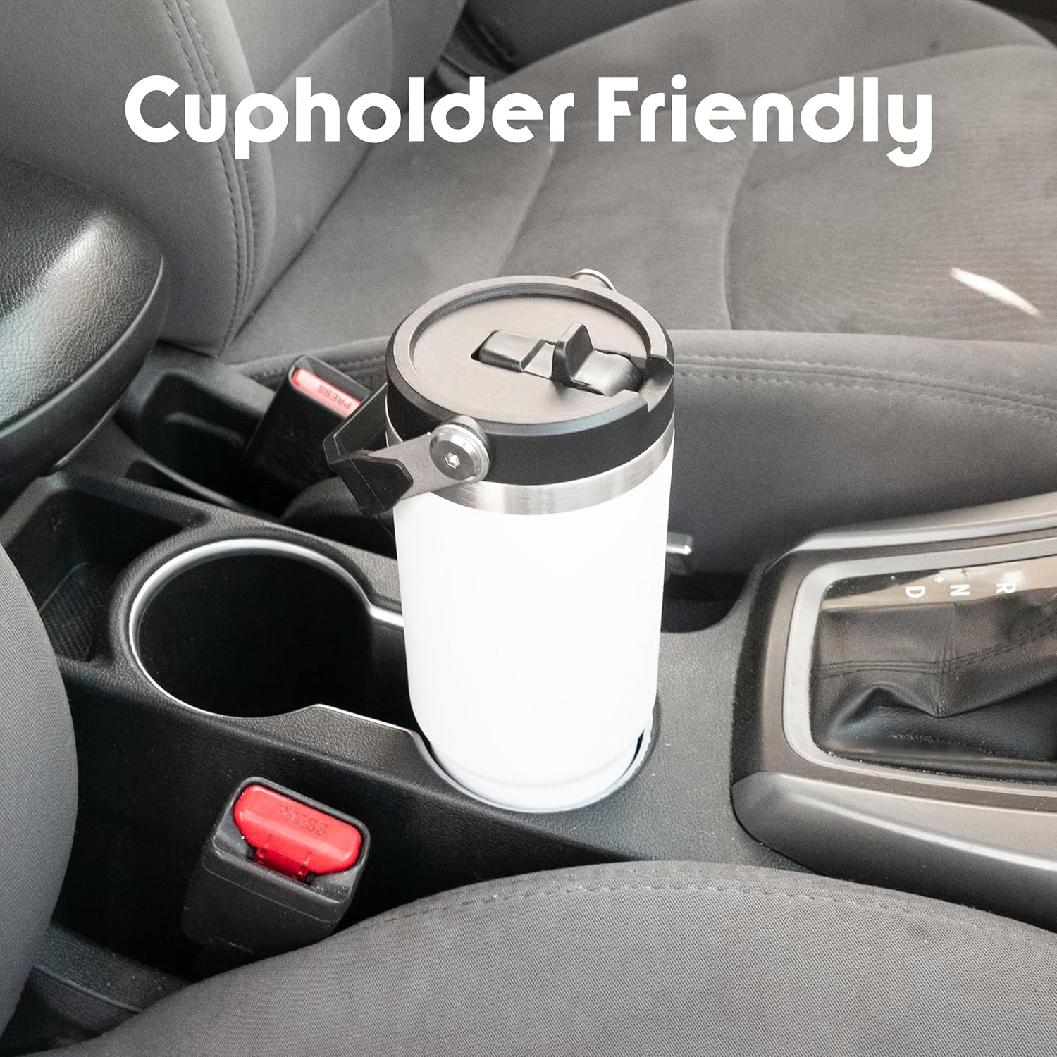 30 oz Tumbler with Handle | Insulated Tumbler with Lid and Straw | Stainless Steel Vacuum Water Bottle Travel Mug | Keeps Cold & Hot Drink (Black) - Image 5