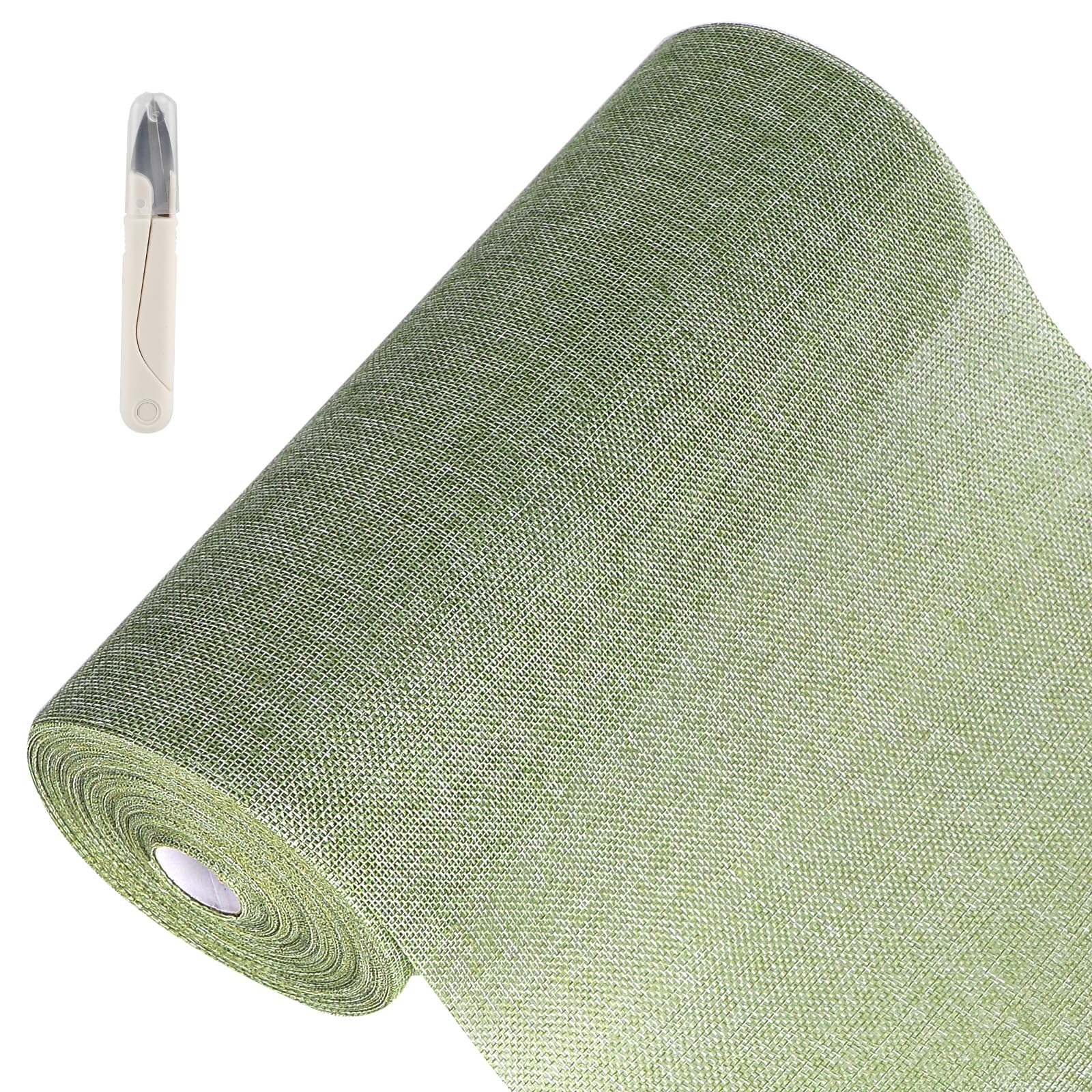 Chemin de table vert vintage effet lin rouleau de 25m ideal pour mariage
