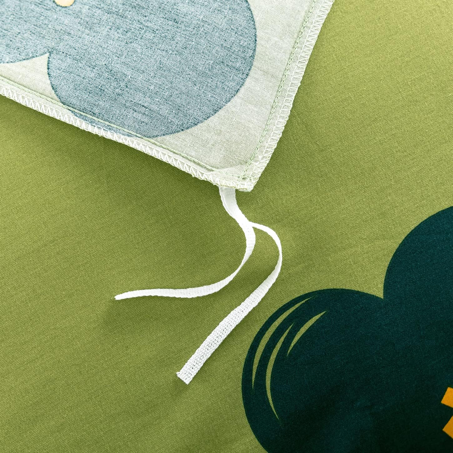 YuHeGuoJi Teal Flower Duvet Cover King 100% Cotton 3 Pcs Set 1 Cute Cartoon Botanical Duvet Cover with Zipper Ties 2 Pillowcases Farmhouse Sage Green Floral Bedding Set Soft - Image 4