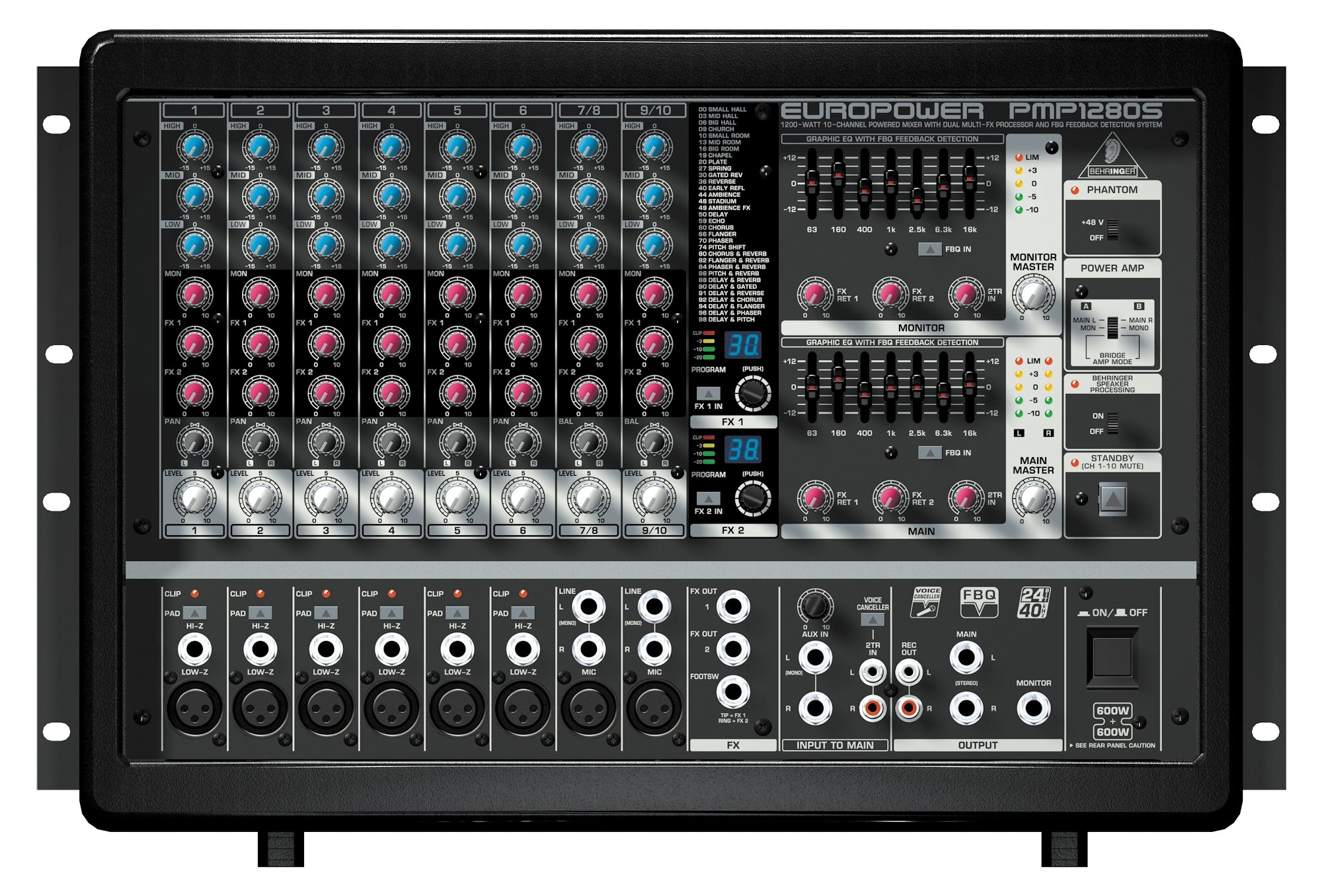 Amazon.com: Behringer Europower Pmp1280s - Mezclador de 1,200