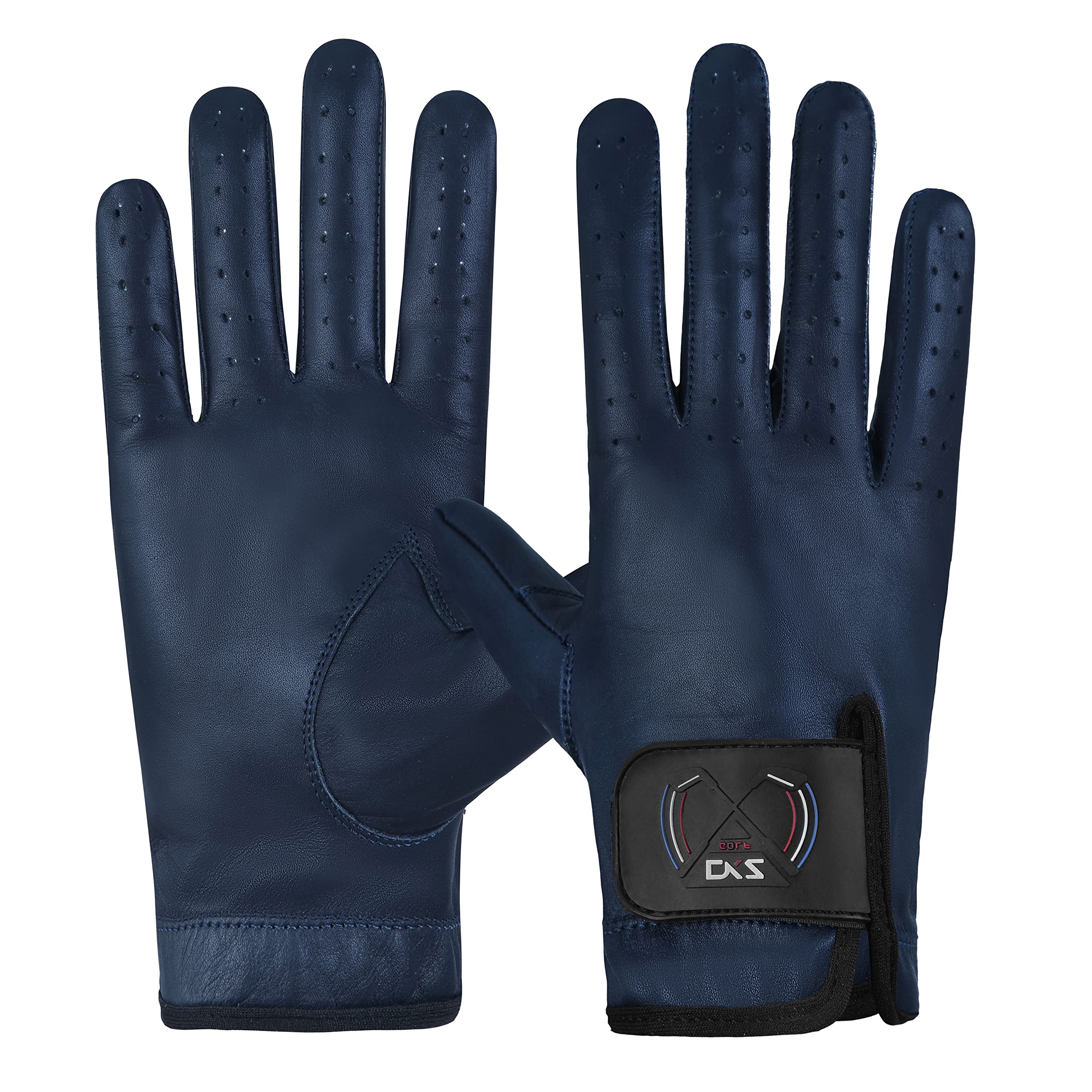 Daskz Leathers Dkz Men's Golf Glove 100% Aniline cow Leather All Weather Left Hand Breathable Non-slip (Blue, M)
