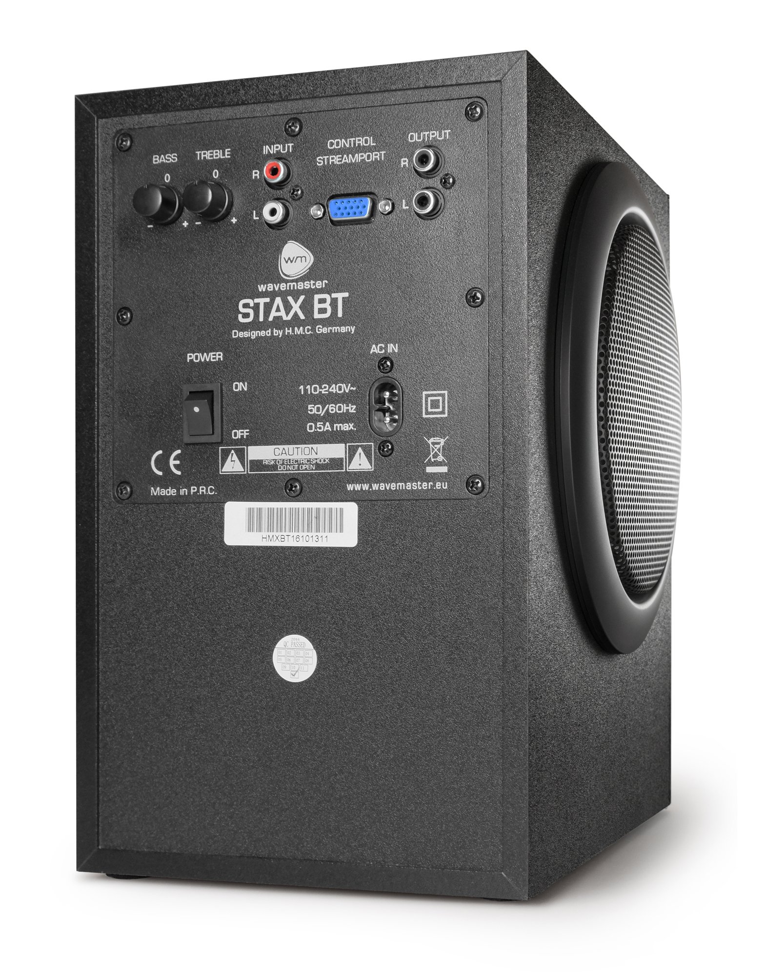 Wavemaster STAX BT - 2.1 Sístema de Altavoces Activos (46 Vatios) con Bluetooth - Ideal para el Uso con TV/Tableta/Smartphone/PC, Color Negro (66211)